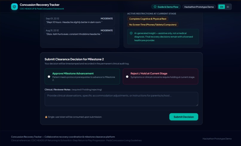 Concussion Recovery Clearance Tracker – screenshot 4