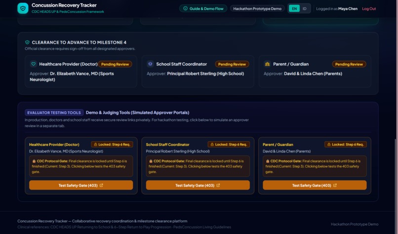 Concussion Recovery Clearance Tracker – screenshot 6