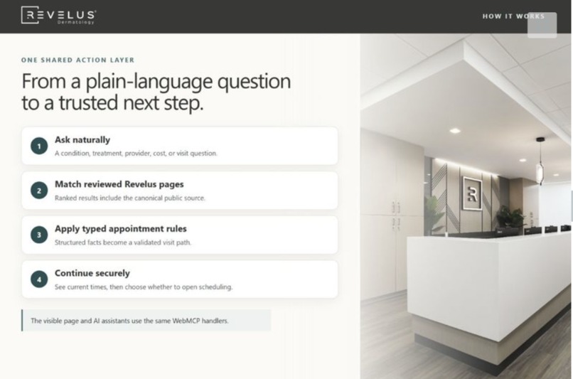 Revelus.ai | WebMCP Patient Navigation – screenshot 3