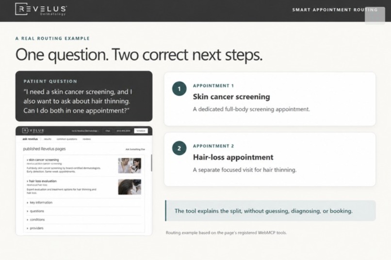 Revelus.ai | WebMCP Patient Navigation – screenshot 4