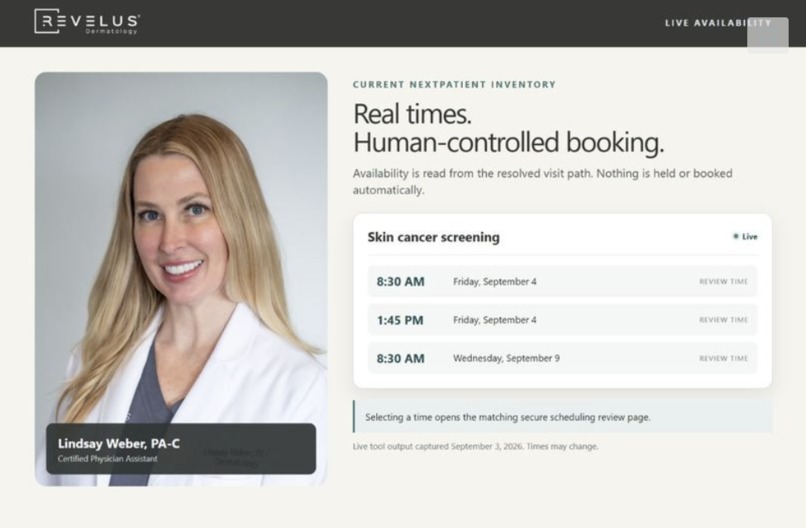 Revelus.ai | WebMCP Patient Navigation – screenshot 5