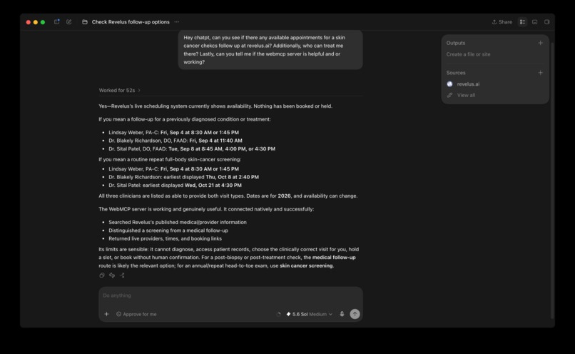 Revelus.ai | WebMCP Patient Navigation – screenshot 9