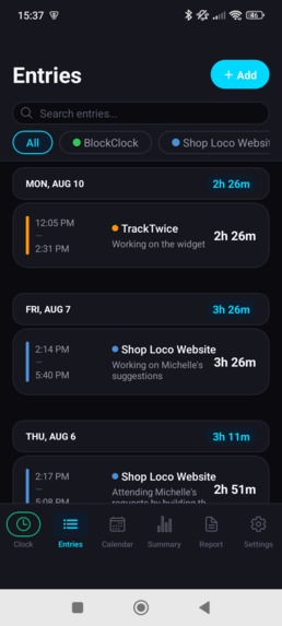 TrackTwice – screenshot 2