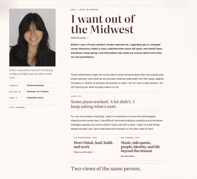 Katie O’Daniel's Personal Website – screenshot 2