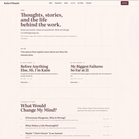 Katie O’Daniel's Personal Website – screenshot 5