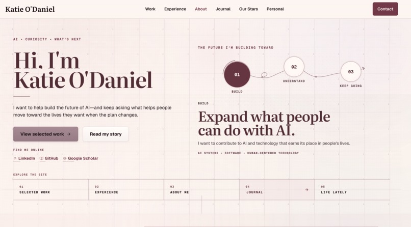 Katie O’Daniel's Personal Website – screenshot 1