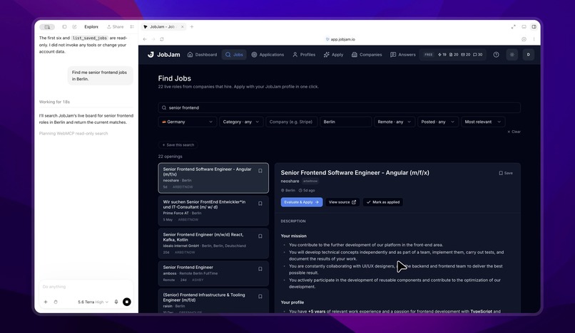 JobJam WebMCP – screenshot 2