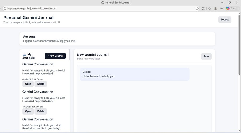 Personal Gemini Journal — Secure AI Productivity Assistant – screenshot 1