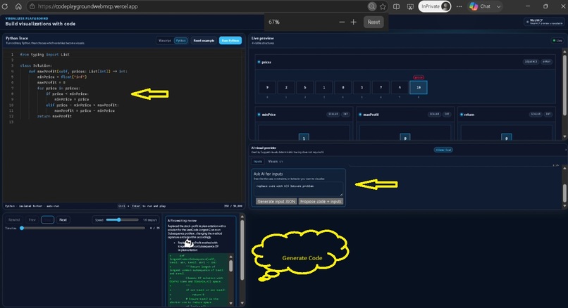 Algorithm Visualizer powered by webMCP – screenshot 4