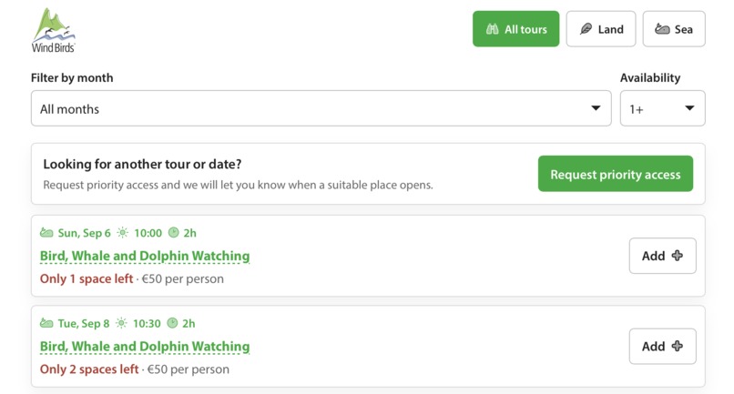Tour Booking WebMCP Adapter – screenshot 1