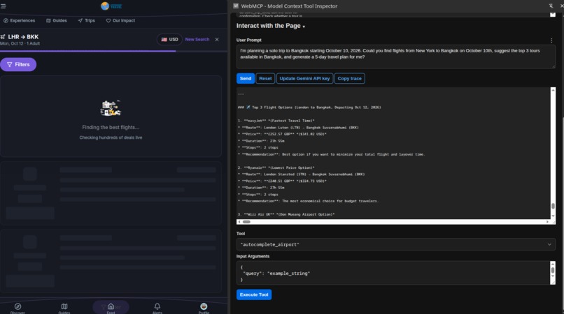 AI-Native Responsible Travel via WebMCP – screenshot 2
