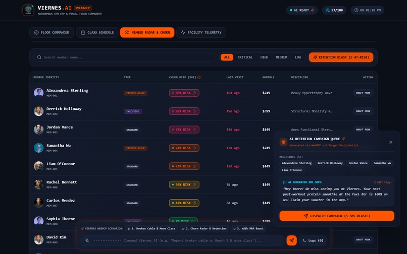 Viernes — Autonomous Gym ERP & Visual Floor Commander – screenshot 3