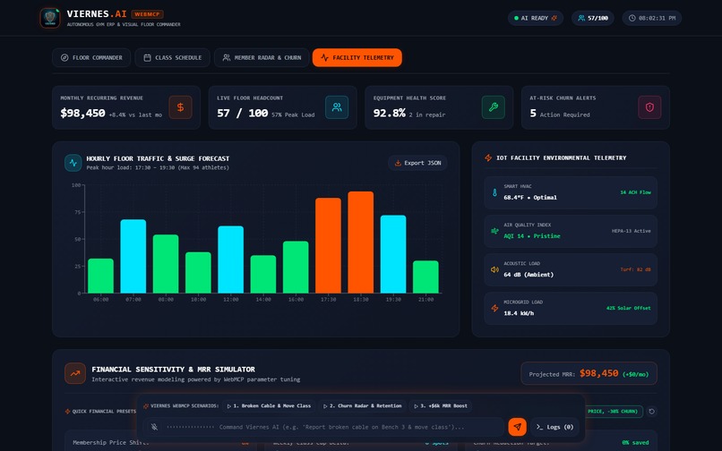 Viernes — Autonomous Gym ERP & Visual Floor Commander – screenshot 4
