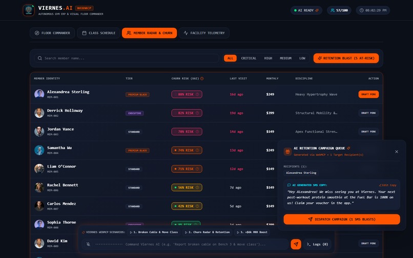 Viernes — Autonomous Gym ERP & Visual Floor Commander – screenshot 5