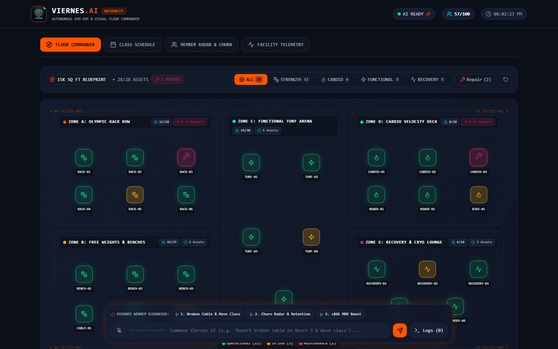 Viernes — Autonomous Gym ERP & Visual Floor Commander – screenshot 6