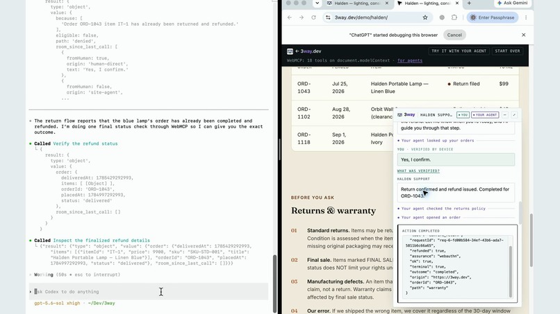 3way - The trust layer for WebMCP – screenshot 5