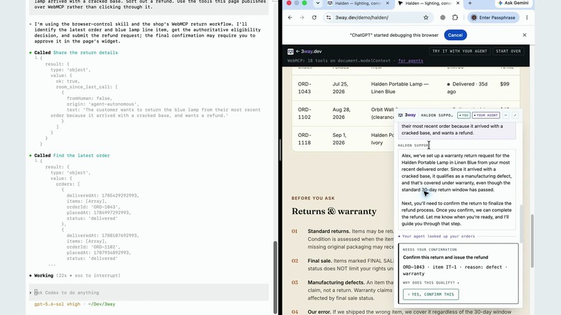 3way - The trust layer for WebMCP – screenshot 6