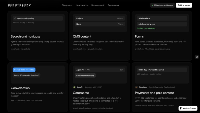 AgentReady — WebMCP Builder for Framer – screenshot 9