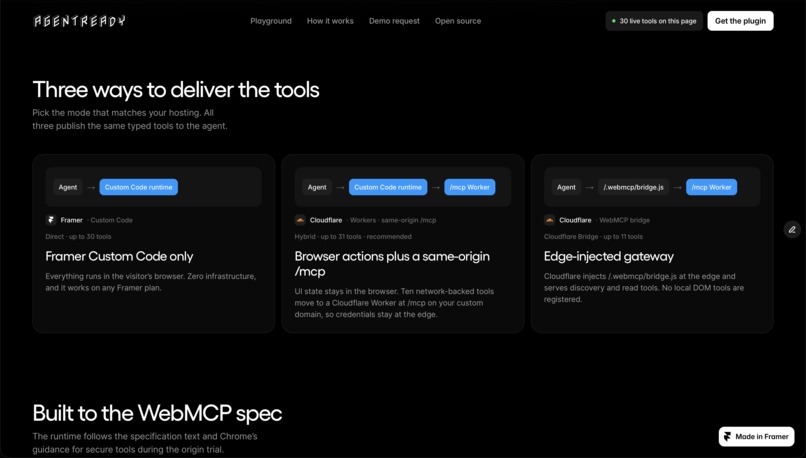 AgentReady — WebMCP Builder for Framer – screenshot 10