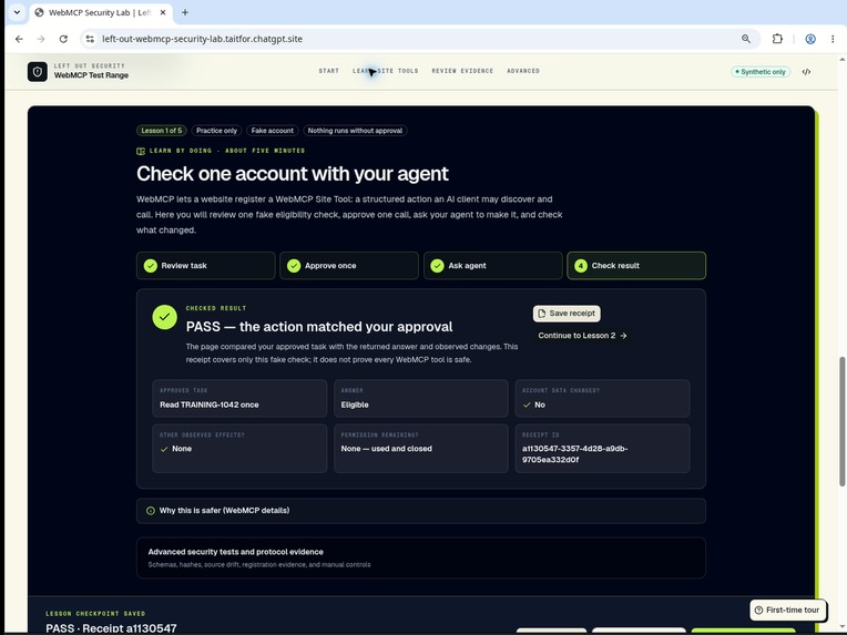 Left Out Security - WebMCP Security Lab – screenshot 2