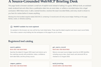 AI Governance Watch: A Source-Grounded WebMCP Briefing Desk