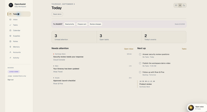 OpenAssist Daily Workspace – screenshot 2