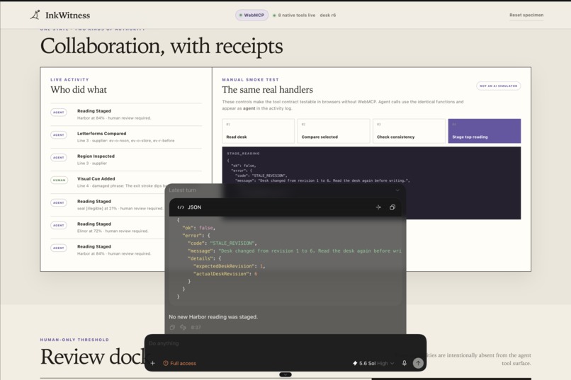 InkWitness : a shared agent-human workspace  – screenshot 2