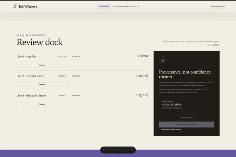 InkWitness : a shared agent-human workspace  – screenshot 3