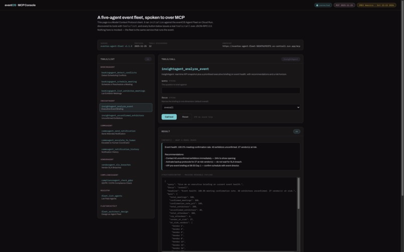 eventOS over WebMCP – screenshot 2