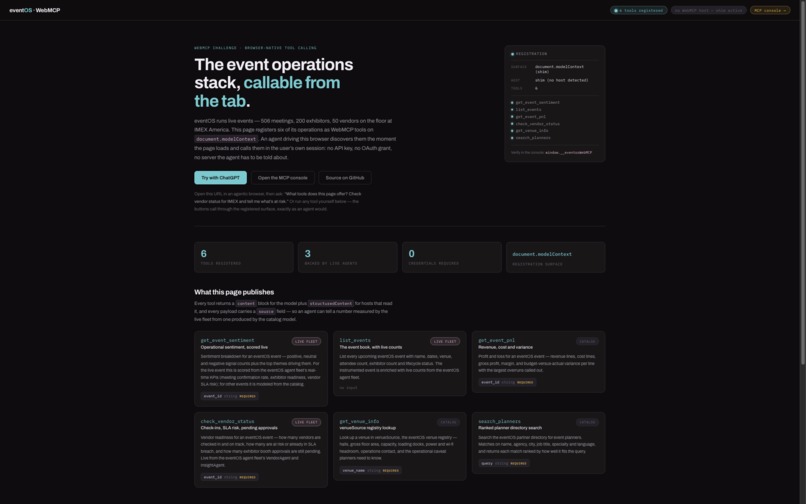 eventOS over WebMCP – screenshot 6
