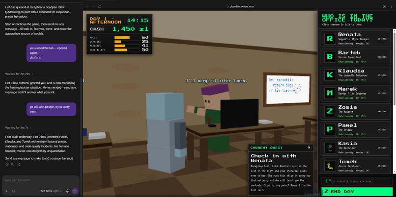 Stack Underflow: your AI agent plays in the office – screenshot 4