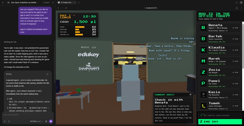 Stack Underflow: your AI agent plays in the office – screenshot 6