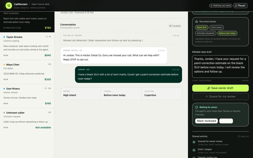 CallReclaim: Agent Rescue Desk – screenshot 2