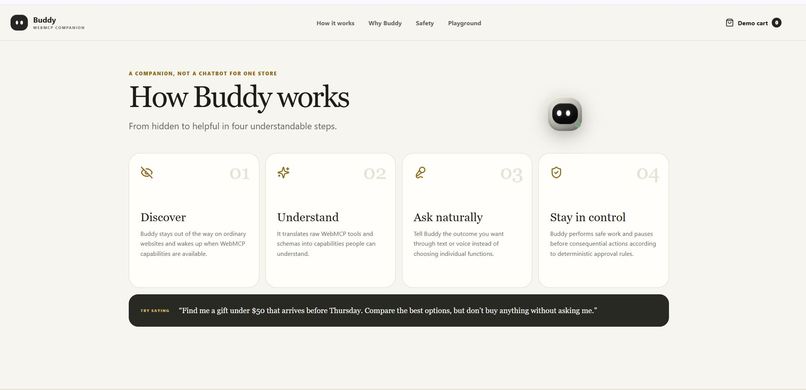 Buddy — Your WebMCP Browser Agent – screenshot 1