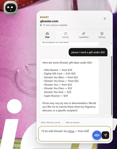 Buddy — Your WebMCP Browser Agent – screenshot 3