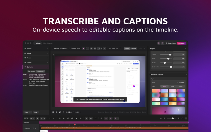 MoreFrame - Dual-screen recording and editing for Mac – screenshot 3