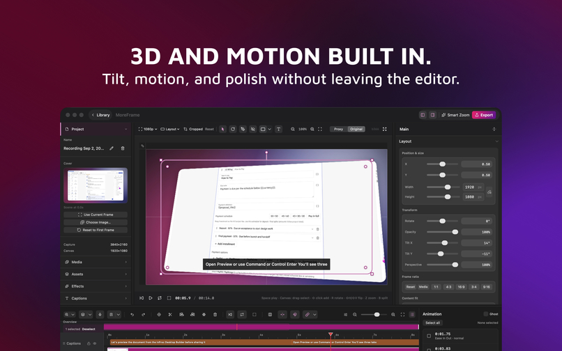 MoreFrame - Dual-screen recording and editing for Mac – screenshot 4