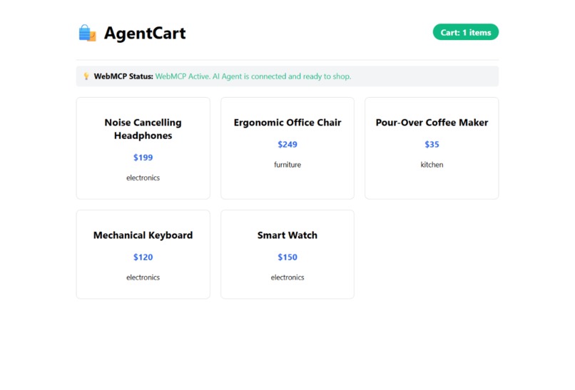 AgentCart: WebMCP E-Commerce – screenshot 2