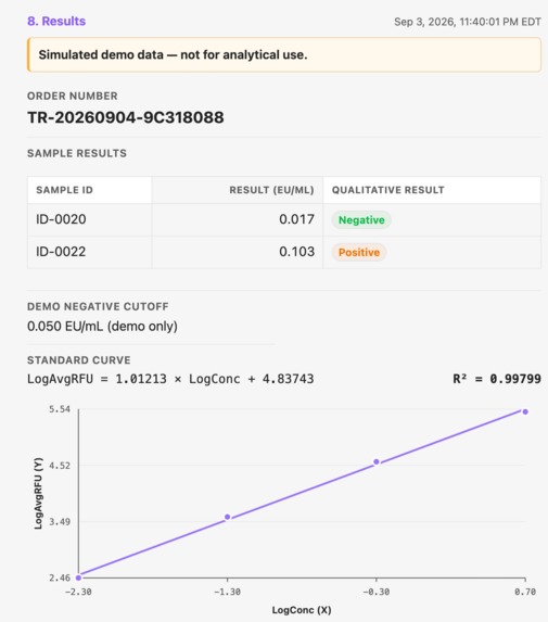 Ordering an Endotoxin Assay from My Lab Notebook – screenshot 4
