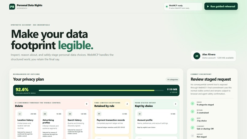 Personal Data Rights Workbench – screenshot 2