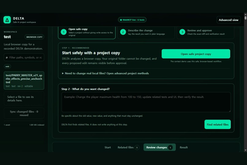 DELTA Universal WebMCP – screenshot 1