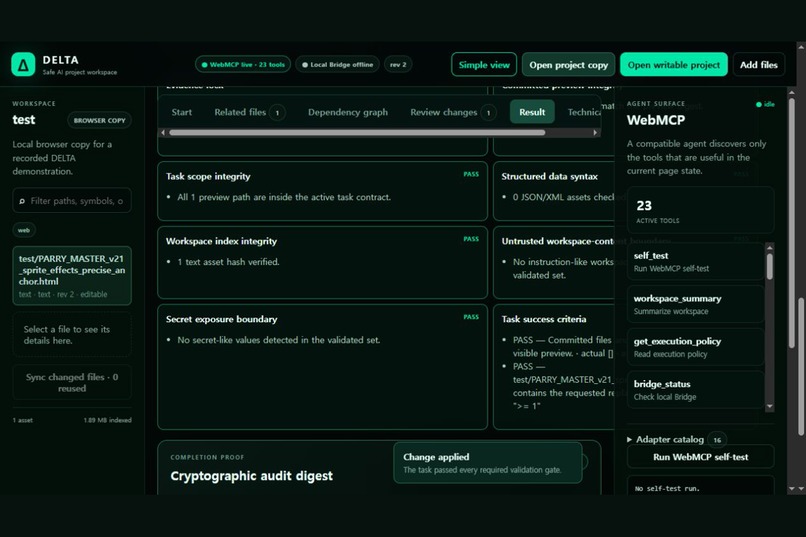 DELTA Universal WebMCP – screenshot 2