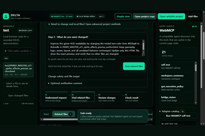 DELTA Universal WebMCP – screenshot 5