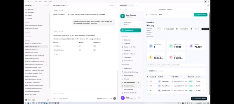 Agent-Native School ERP: Powered by WebMCP – screenshot 2