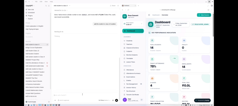 Agent-Native School ERP: Powered by WebMCP – screenshot 3