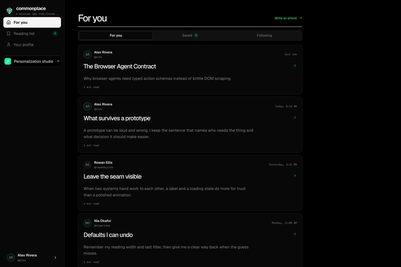Commonplace – screenshot 1