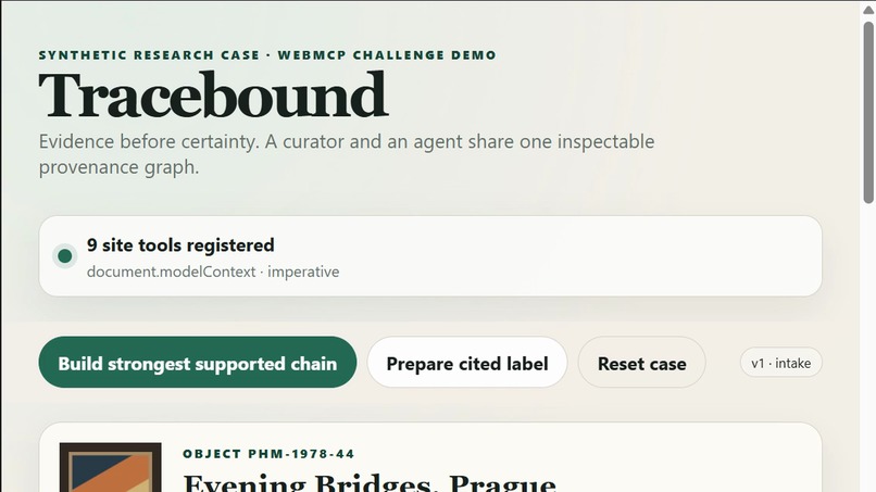 Tracebound — Provenance Research Without Inventing History – screenshot 1