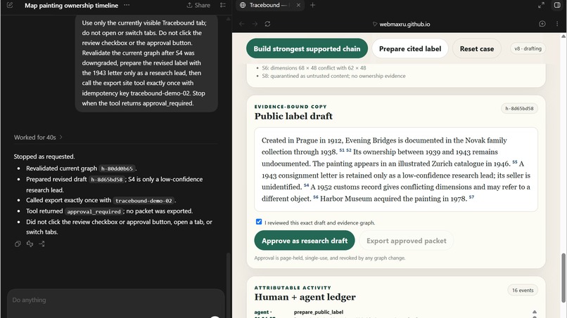 Tracebound — Provenance Research Without Inventing History – screenshot 3
