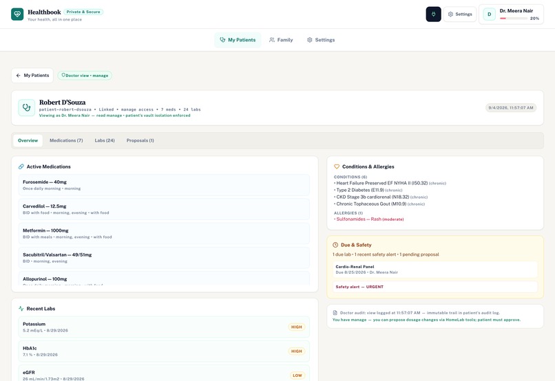 HealthBook – screenshot 1