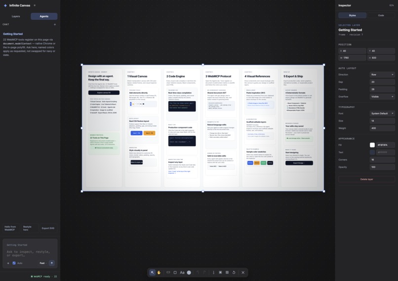 Infinite Canvas - A collaborative canvas for human & Agents. – screenshot 1